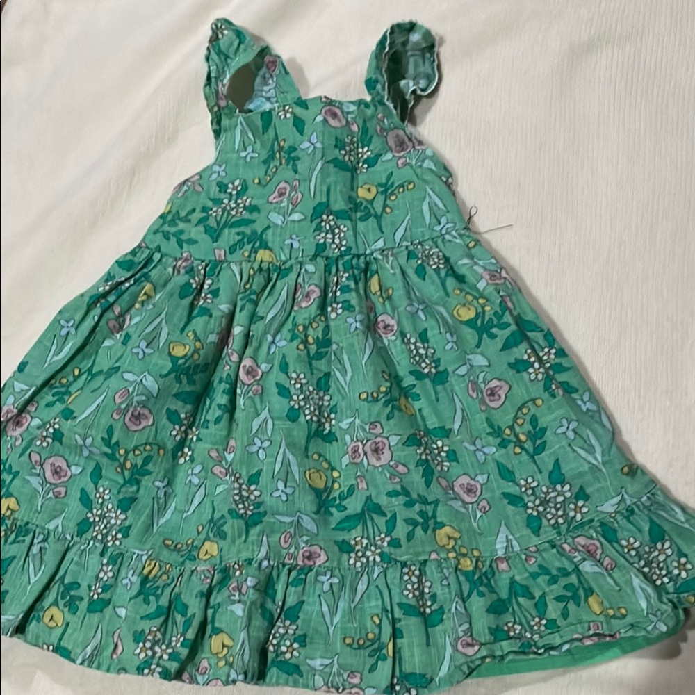 Cat & Jack Green Ruffled Smocked Sundress